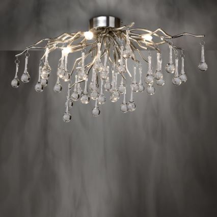 Paul Neuhaus 8090-55 - Lámpara de techo ICICLE 4xG9/40W/230V 30x60 cm cromo brillante