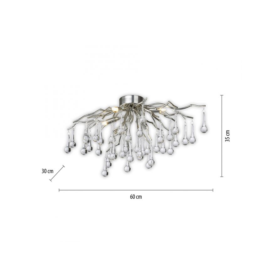Paul Neuhaus 8090-55 - Lámpara de techo ICICLE 4xG9/40W/230V 30x60 cm cromo brillante
