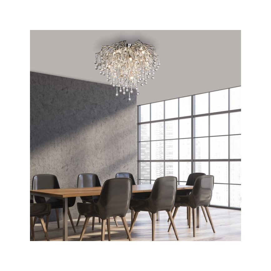 Paul Neuhaus 8091-55 - Lámpara de techo ICICLE 9xG9/40W/230V diá. 50 cm cromo brillante