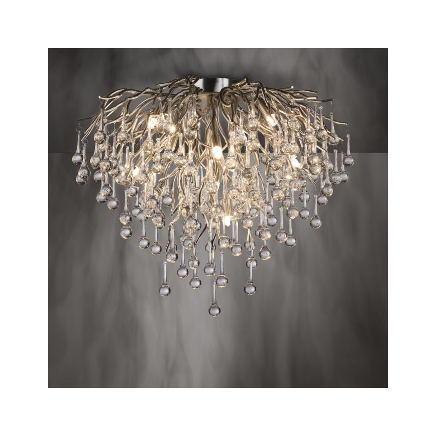 Paul Neuhaus 8091-55 - Lámpara de techo ICICLE 9xG9/40W/230V diá. 50 cm cromo brillante