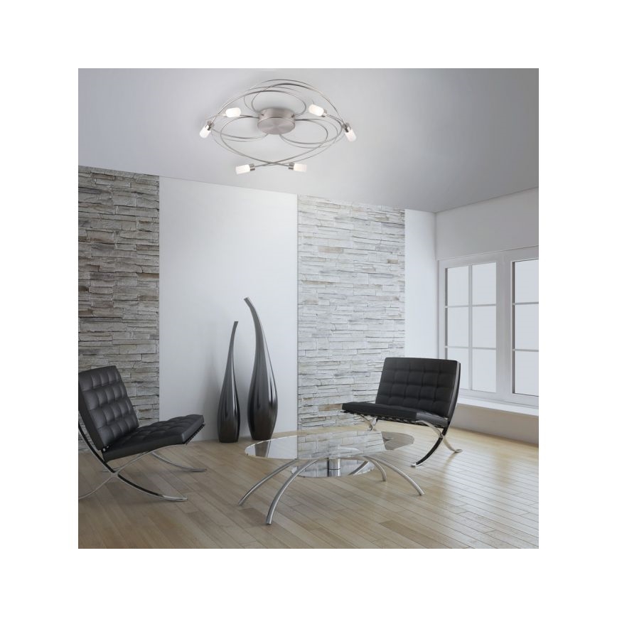 Paul Neuhaus 8250-55 - Lámpara de suspensión LED regulable NELIA 6xLED/3W/230V