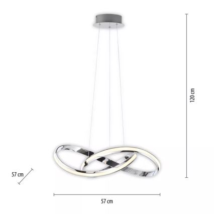 Paul Neuhaus 8291-17 - Lámpara de araña LED regulable MELINDA LED/30W/230V
