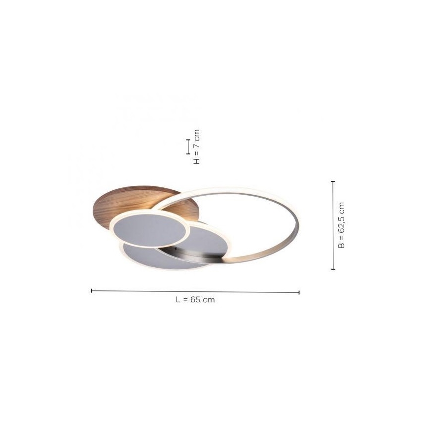 Paul Neuhaus 8328-79 - Plafón LED regulable PALMA LED/50W/230V 2700-5000K pino + control remoto