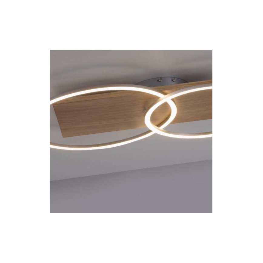 Paul Neuhaus 8329-79 - Lámpara de techo LED regulable PALMA LED/26W/230V 2700-5000K pino + control remoto