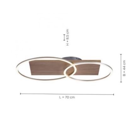 Paul Neuhaus 8329-79 - Lámpara de techo LED regulable PALMA LED/26W/230V 2700-5000K pino + control remoto