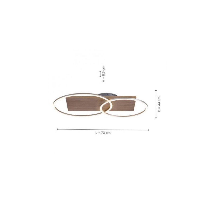 Paul Neuhaus 8329-79 - Lámpara de techo LED regulable PALMA LED/26W/230V 2700-5000K pino + control remoto