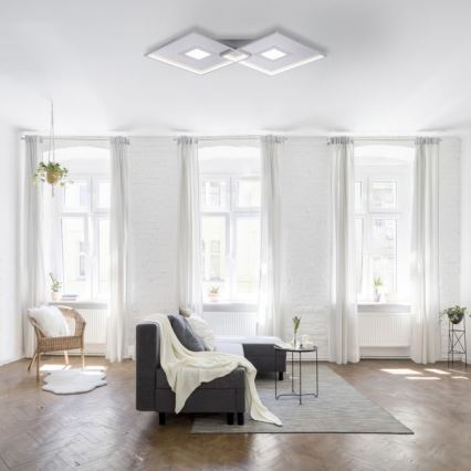 Paul Neuhaus 8378-55 - Plafón LED regulable AMARA LED/45W/230V cromo brillante + control remoto