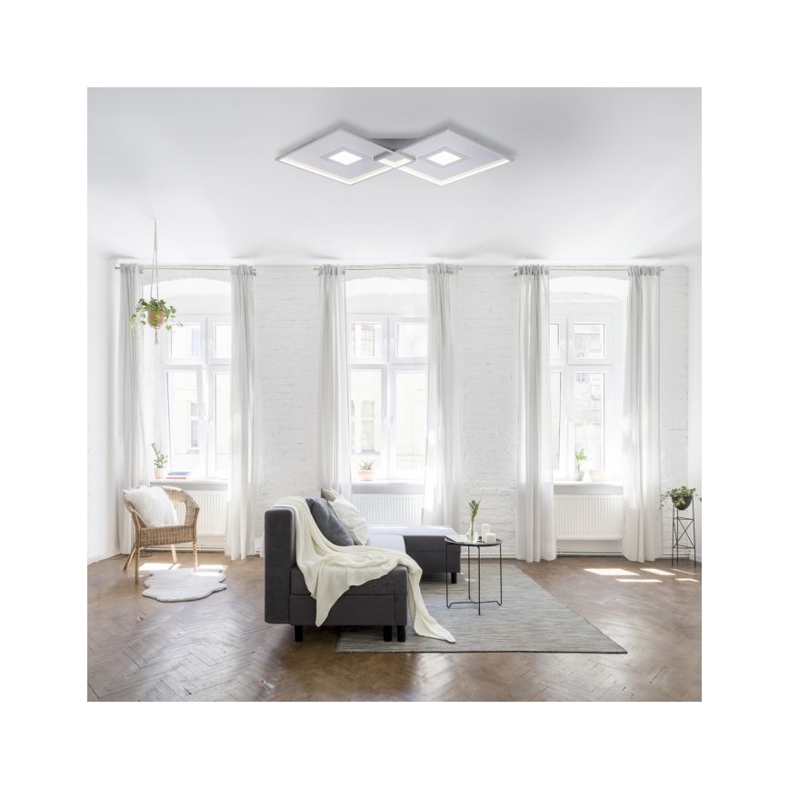 Paul Neuhaus 8378-55 - Plafón LED regulable AMARA LED/45W/230V cromo brillante + control remoto