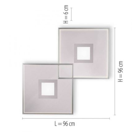 Paul Neuhaus 8378-55 - Plafón LED regulable AMARA LED/45W/230V cromo brillante + control remoto
