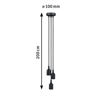 Paulmann 50382 - 3xE27/60W Cable de alimentación KETIL 230V