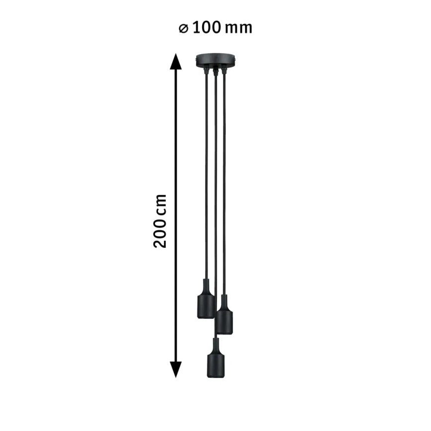 Paulmann 50382 - 3xE27/60W Cable de alimentación KETIL 230V