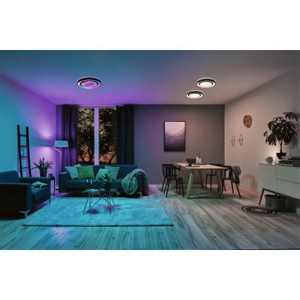 Paulmann 70545 - Plafón LED regulable RGBW/38,5W RAINBOW 230V 3000-6500K + mando a distancia