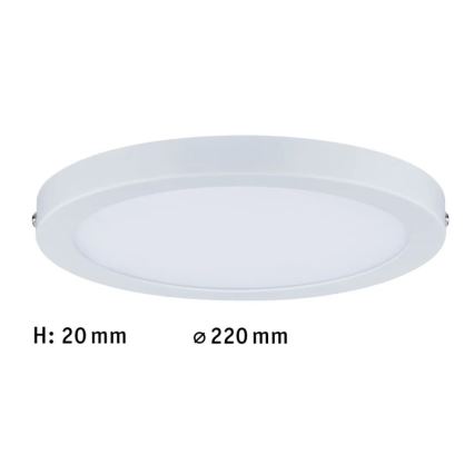 Paulmann 70868 - LED/18,5W Panel regulable ATRIA 230V 2700K diá. 22 cm blanco