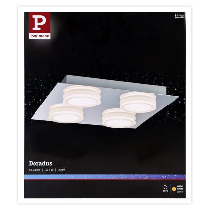 Paulmann 70875 - 4xLED/5W IP23 Plafón de baño DORADUS 230V