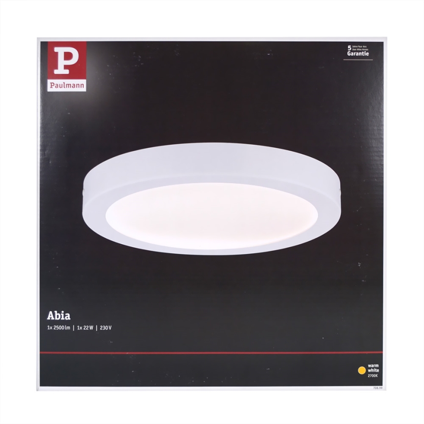 Paulmann 70899 - LED/22W Plafón ABIA 230V