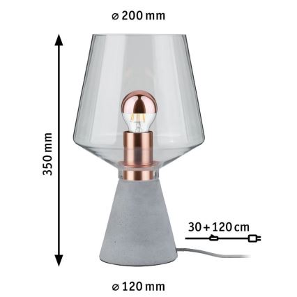 Paulmann 79665 - 1xE27/20W Lámpara de mesa NEORDIC YORIK 230V