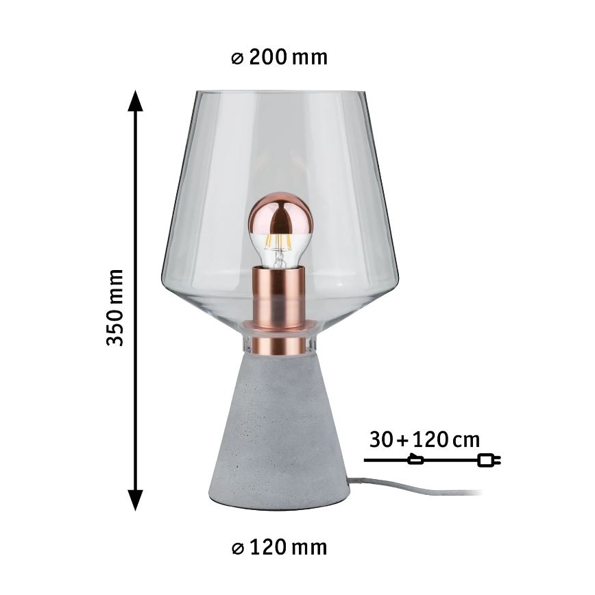 Paulmann 79665 - 1xE27/20W Lámpara de mesa NEORDIC YORIK 230V