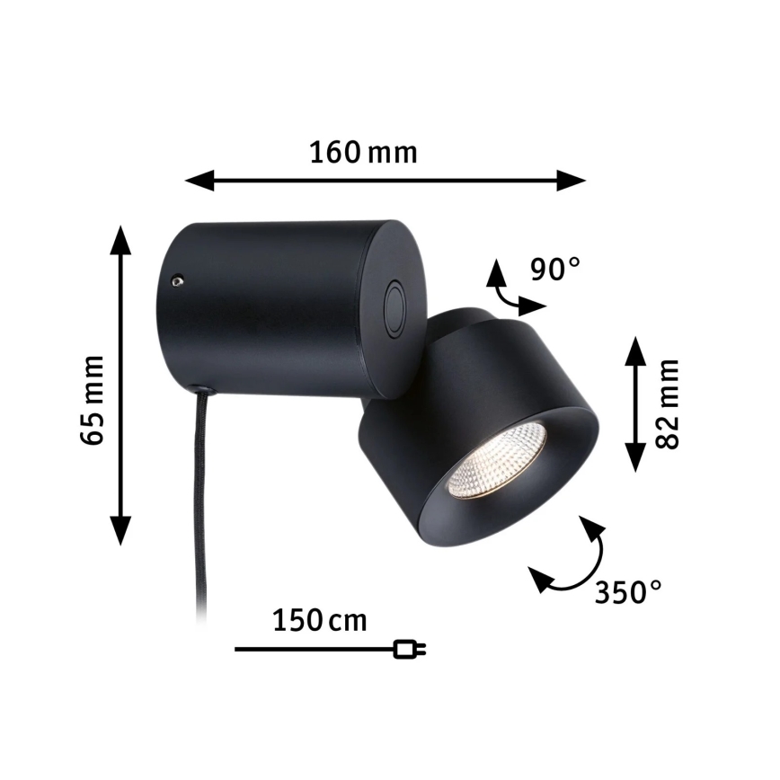 Paulmann 79776 - LED/3W Aplique regulable 2en1 PURIC PANE 230V