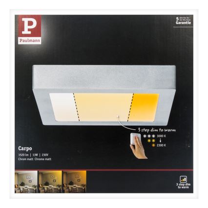 Paulmann 79794 - LED/13W Lámpara de techo CARPO 230V 2300/2500/3000K