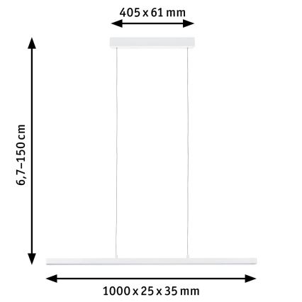 Paulmann 79901 - LED/42W Lámpara colgante regulable LENTO 230V