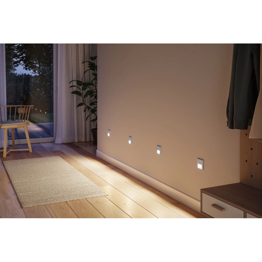 Paulmann 80003 - LED/1W Iluminación de escalera con sensor TSARO 230V Lead/cromo mate