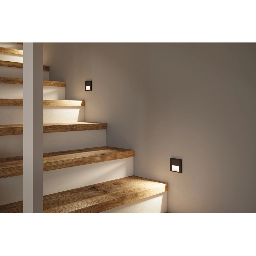 Paulmann 80004 - LED/1W Iluminación de escalera con sensor TSARO 230V Lead/negro