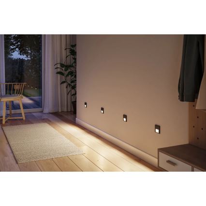 Paulmann 80004 - LED/1W Iluminación de escalera con sensor TSARO 230V Lead/negro