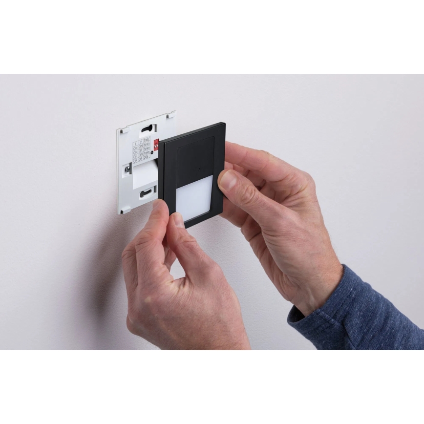 Paulmann 80004 - LED/1W Iluminación de escalera con sensor TSARO 230V Lead/negro