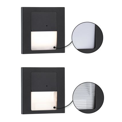 Paulmann 80004 - LED/1W Iluminación de escalera con sensor TSARO 230V Lead/negro