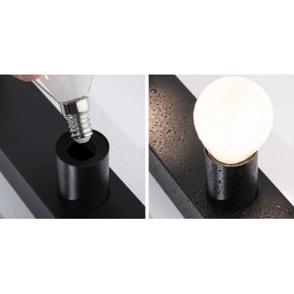 Paulmann 80099 - 4xE14/40W IP44 Iluminación de espejo de baño REGULA 230V negro