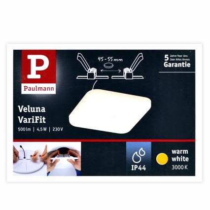 Paulmann 92393 - LED/4,5W IP44 Lámpara empotrable para el baño VARIFIT 230V