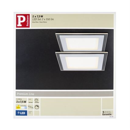Paulmann 92706 - SET 2xIluminación LED empotrada de techo DECODICE 2xLED/7,5W/230V