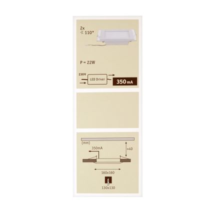 Paulmann 92706 - SET 2xIluminación LED empotrada de techo DECODICE 2xLED/7,5W/230V