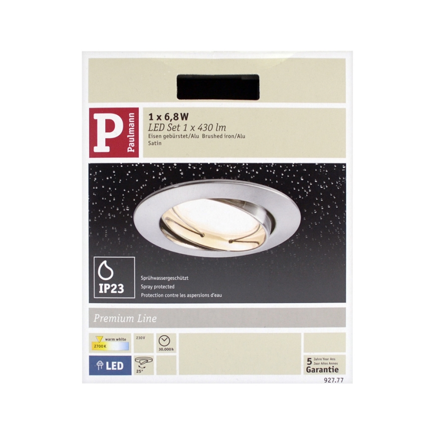 Paulmann 92777 - Iluminación LED empotrada para el baño COIN 1xLED/6,8W/230V IP23