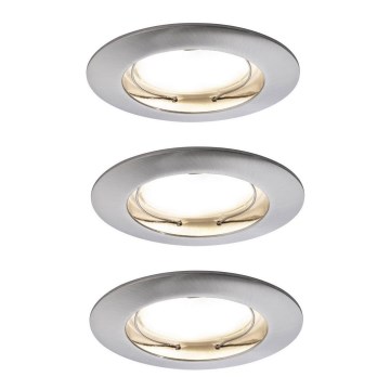 Paulmann 92827 - SET 3xLED/7W IP44 Lámpara empotrable regulable para el baño COIN 230V