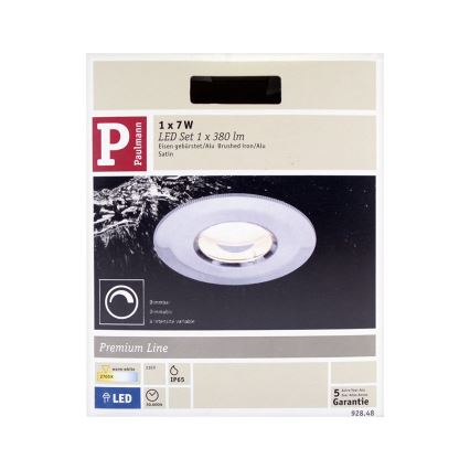 Paulmann 92848 - Iluminación LED empotrada para el baño COIN 1xLED/7W/230V IP65