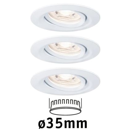 Paulmann 92971 - SET 3x LED/4,2W IP23 Lámpara empotrable regulable para el baño NOVA 230V