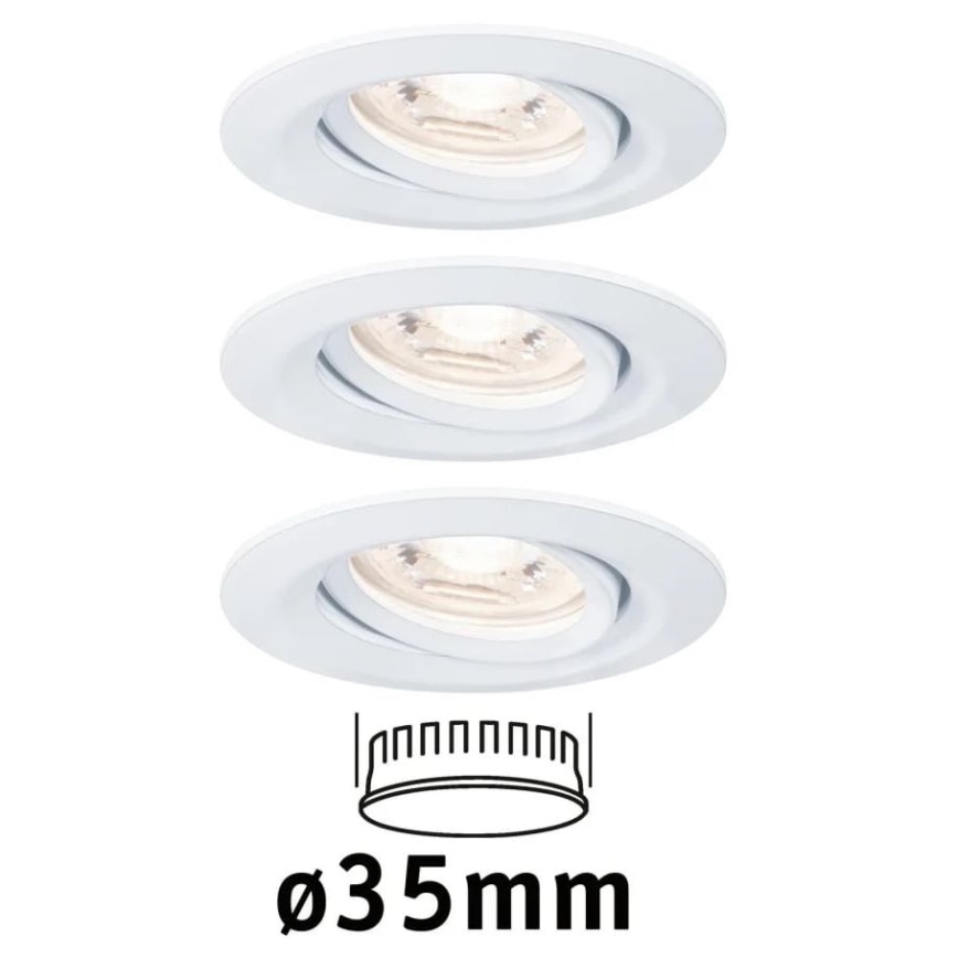 Paulmann 92971 - SET 3x LED/4,2W IP23 Lámpara empotrable regulable para el baño NOVA 230V