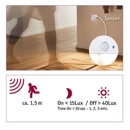 Paulmann 93133 - LED/1,2W Iluminación de escalera con sensor EDGE 230V blanco