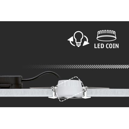 Paulmann 93402 - SET 3xLED/6W IP44 Lámpara empotrable regulable para el baño COLE 230V