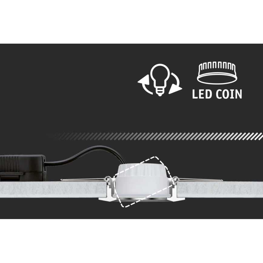 Paulmann 93402 - SET 3xLED/6W IP44 Lámpara empotrable regulable para el baño COLE 230V