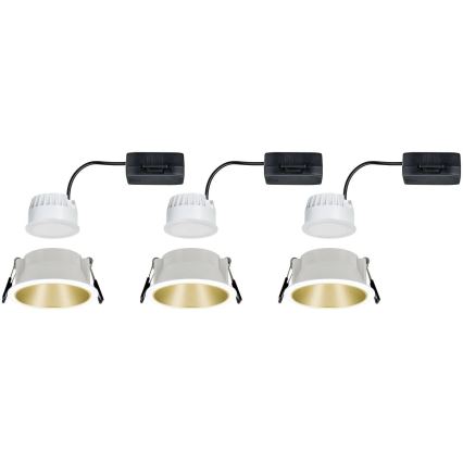 Paulmann 93406 - JUEGO 3xLED/6,5W IP44 Luz empotrable de baño regulable COLE 230V