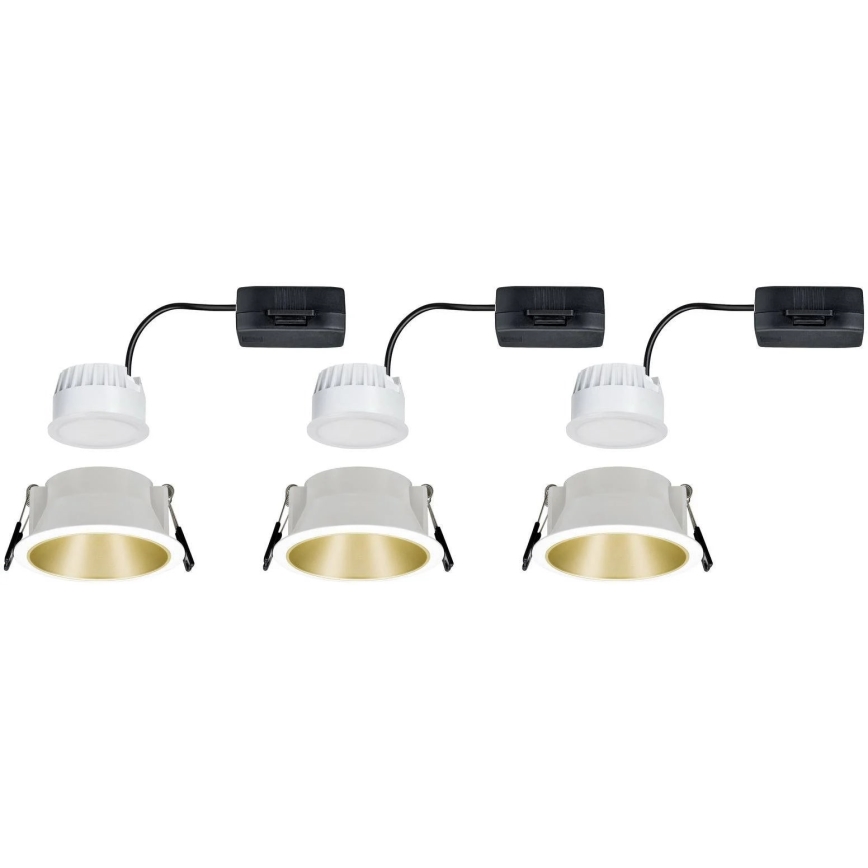 Paulmann 93406 - JUEGO 3xLED/6,5W IP44 Luz empotrable de baño regulable COLE 230V