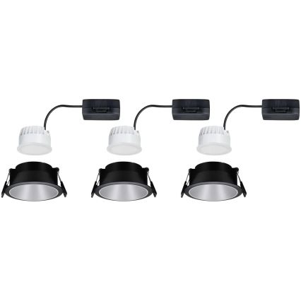 Paulmann 93408 - JUEGO 3xLED/6,5W IP44 Luz empotrada de baño regulable COLE 230V