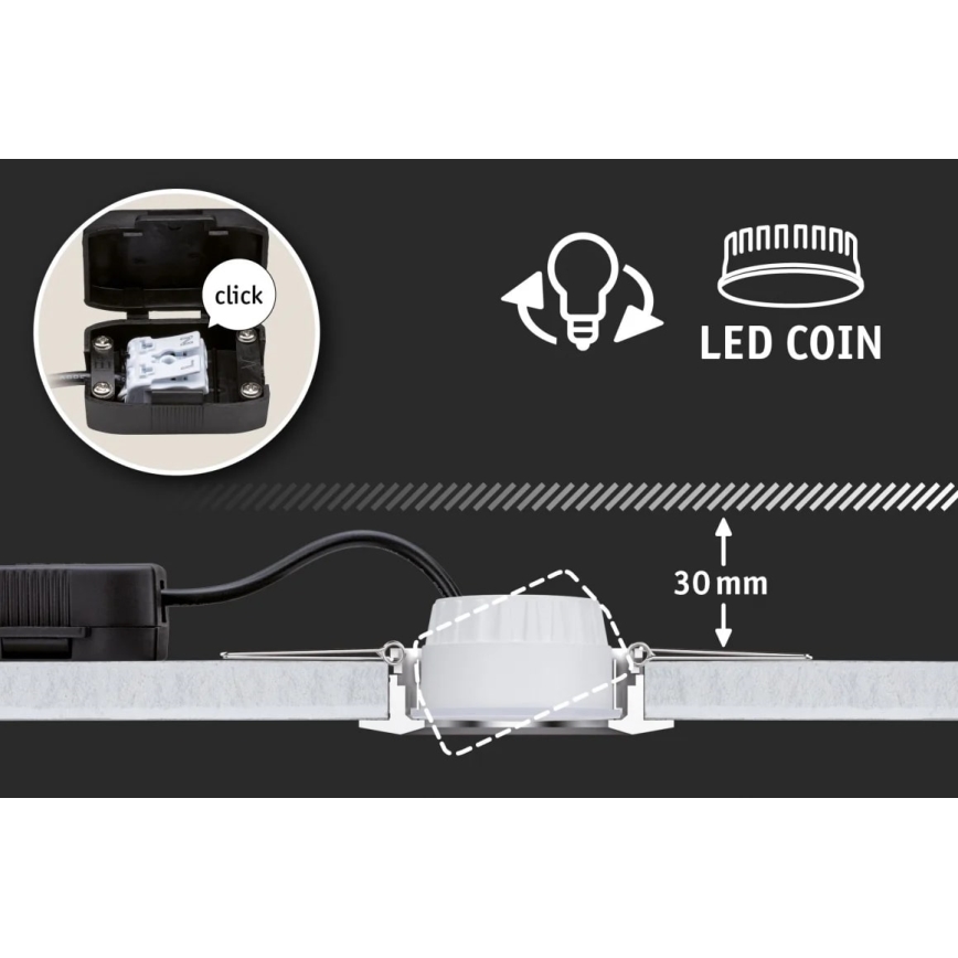 Paulmann 93462 - SET 3xLED/6W IP44 Lámpara empotrable de baño NOVA 230V