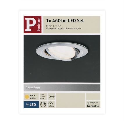 Paulmann 93603 - LED-GU10/7W IP23 Lámpara empotrable regulable para el baño NOVA 230V