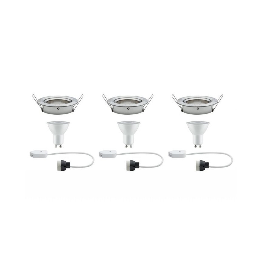 Paulmann 93607 - SET 3x LED GU10/7W IP23 Foco de baño regulable 230V