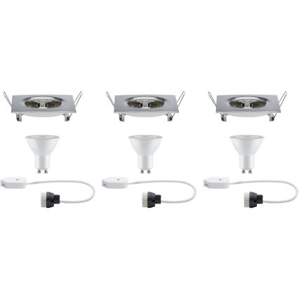 Paulmann 93615 - SET 3x LED/7W IP44 Lámpara empotrable regulable para el baño