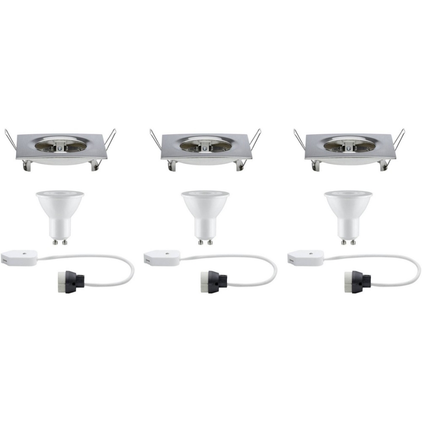 Paulmann 93615 - SET 3x LED/7W IP44 Lámpara empotrable regulable para el baño