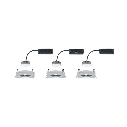 Paulmann 93895 - SET 3xLED/6W IP44 Lámpara empotrable regulable para el baño NOVA 230V